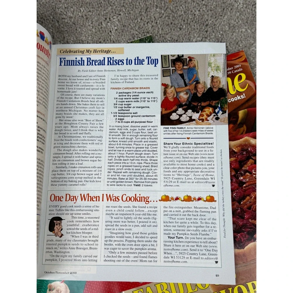 Taste of Home Magazine Lot 3 Issues 2000 2004 Holiday Fall Recipes Vintage